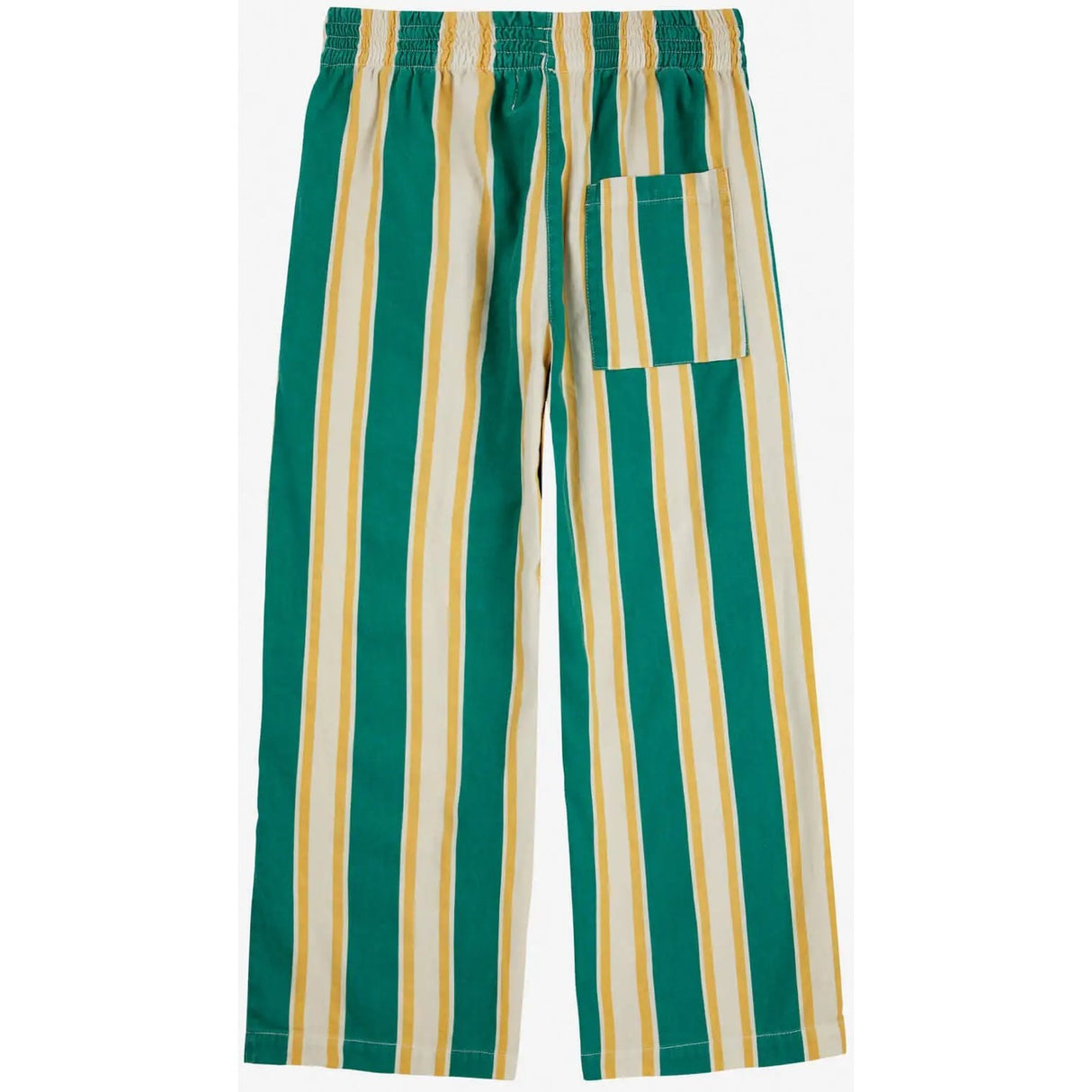 Bobo Choses Dark Green Stripes Straight Byxor