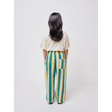 Bobo Choses Dark Green Stripes Straight Byxor