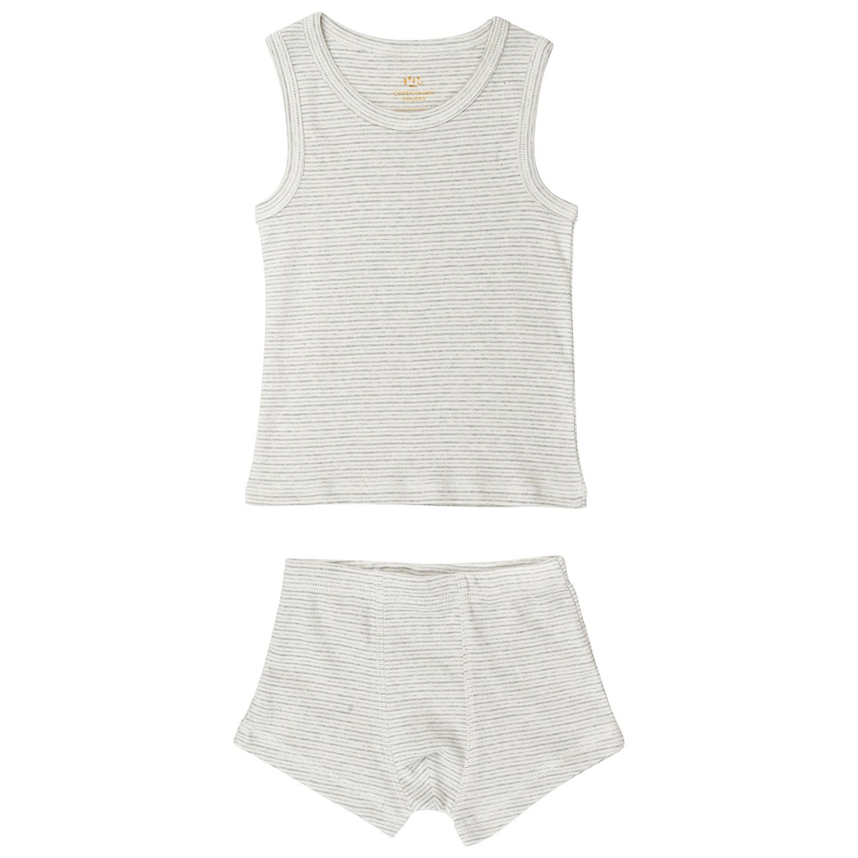 COPENHAGEN COLORS Grey Stripe Tank-Topp And Boxershorts Striped