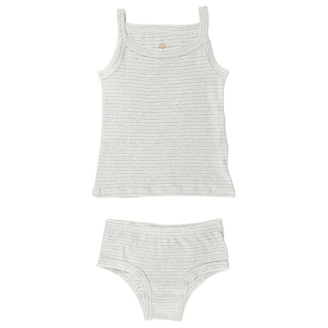 COPENHAGEN COLORS Grey Stripe Strap Topp And Underpants Striped