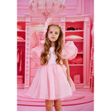 Dolly by Le Petit Tom DollyPink Dolly World V-Back Puff Sleeve Organza Tutu Klänning