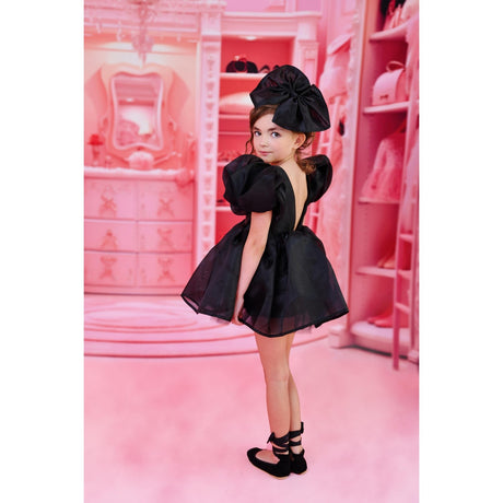 Dolly by Le Petit Tom Black Dolly World Big Organza Hår Rosett