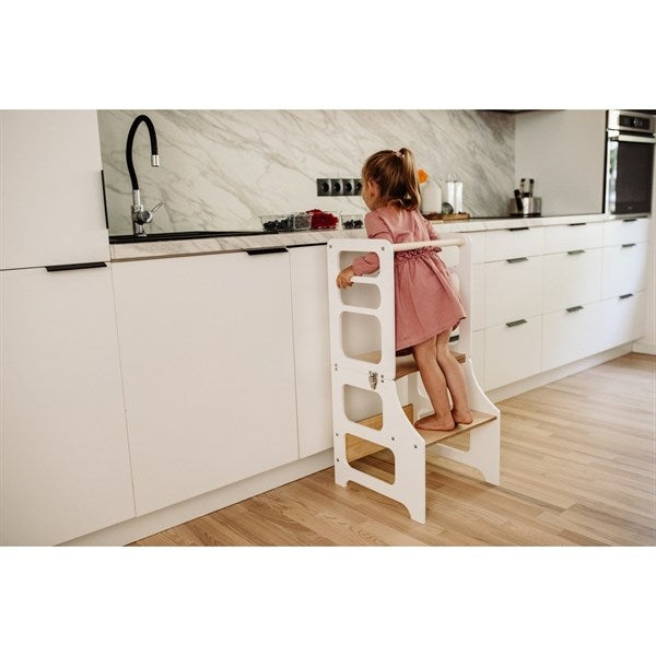 Duck Woodworks Foldable Kitchen Tower w. Slide White