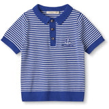 Fliink Mazerine Blue Cloud Dancer Stripe Anchor Stripe Ss Polo