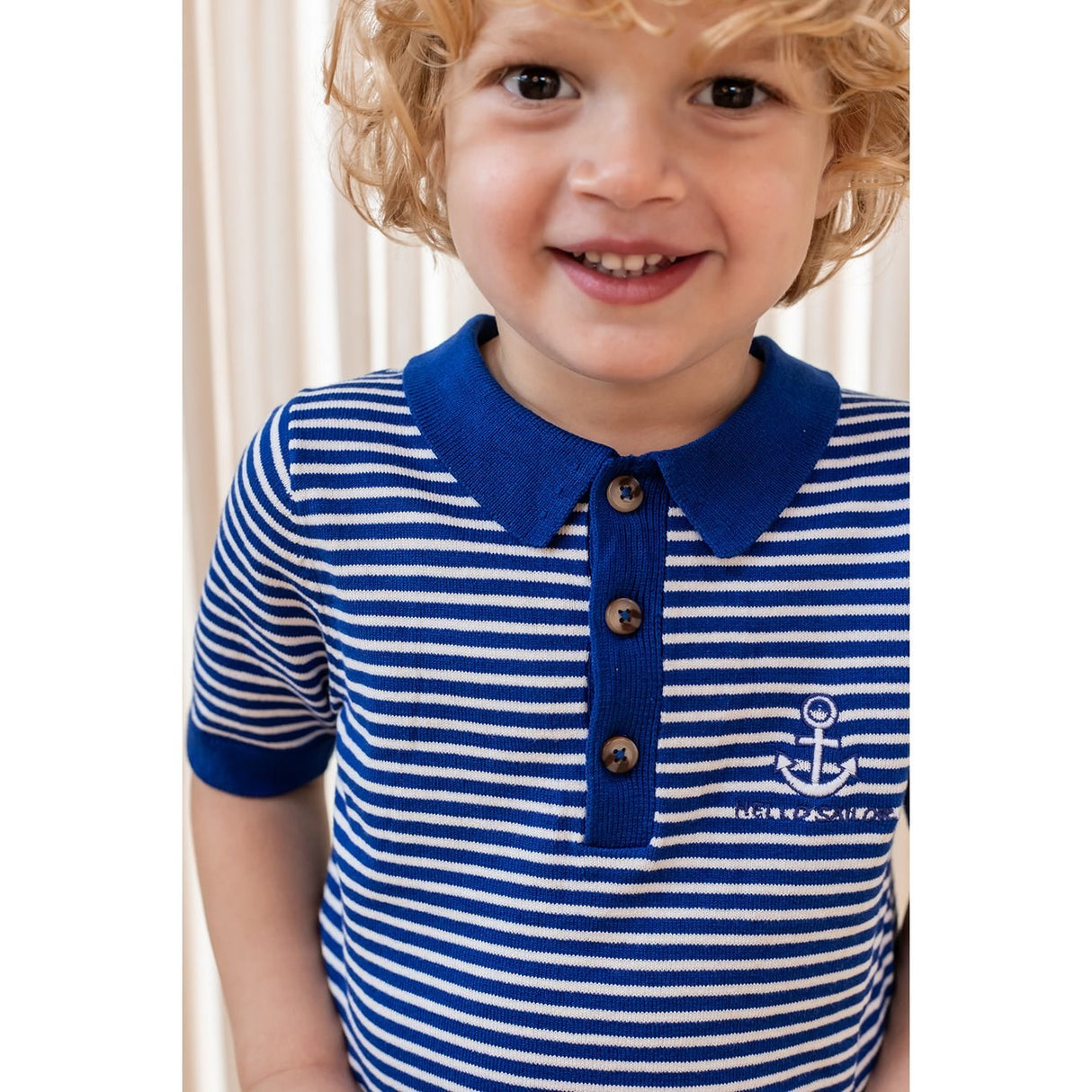 Fliink Mazerine Blue Cloud Dancer Stripe Anchor Stripe Ss Polo 3