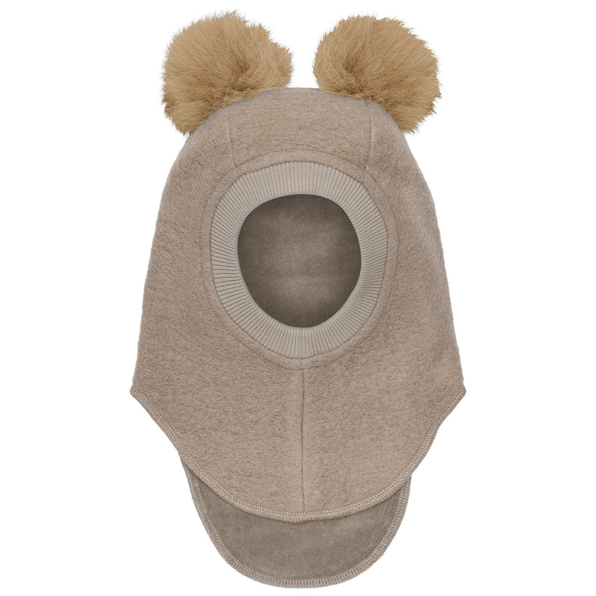 Huttelihut Camel Melange Balaclava Ull Alpacka Pompoms