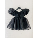 Dolly by Le Petit Tom Black Dolly World V-Back Puff Sleeve Organza Tutu Klänning