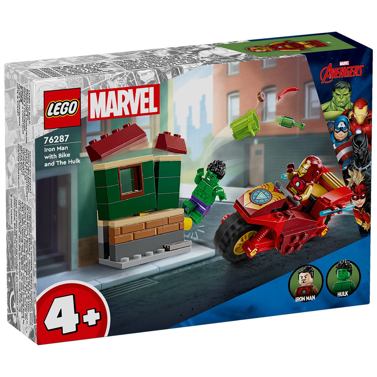 LEGO® Marvel Iron Man med motorcykel och Hulken