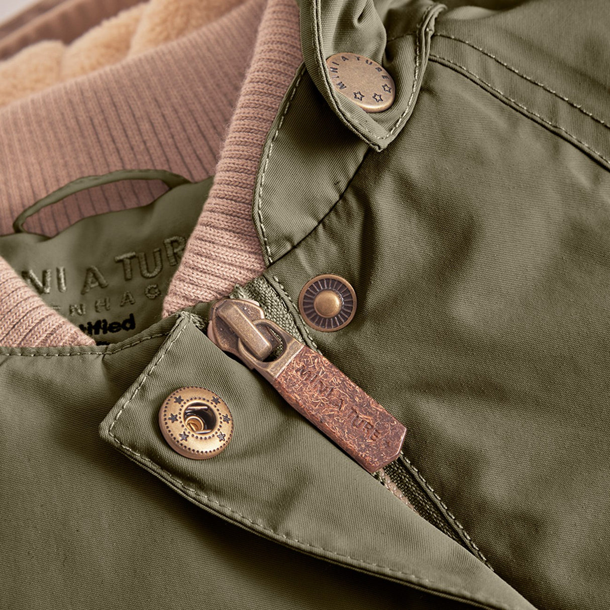 Mini A ture Olive night Wang Fleece Vinterjacka