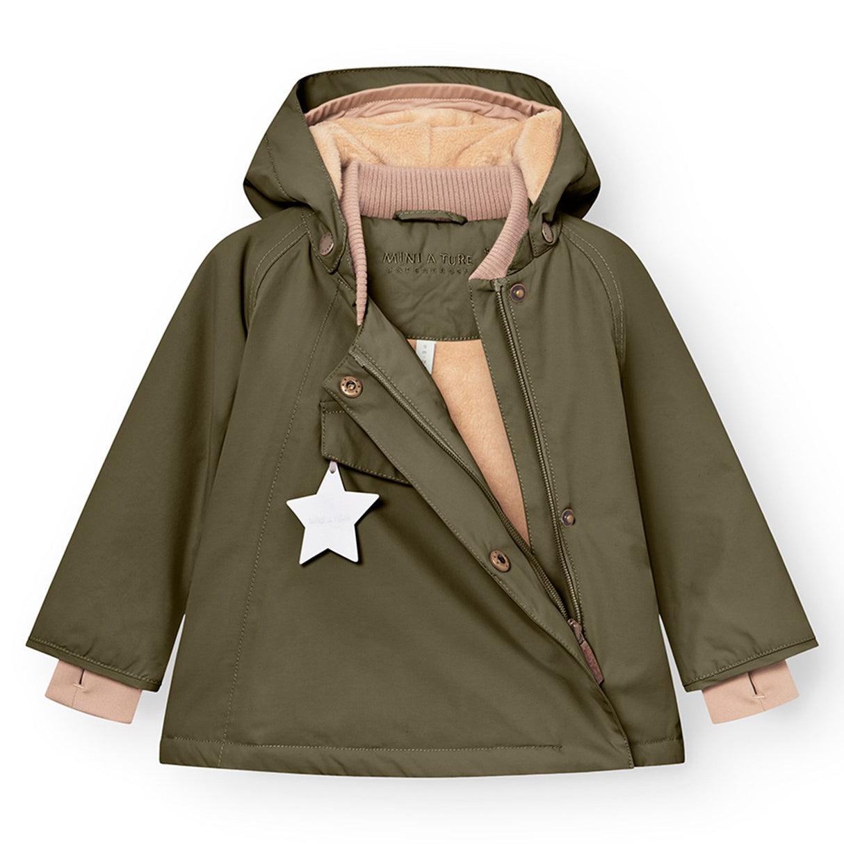 Mini A ture Olive night Wang Fleece Vinterjacka