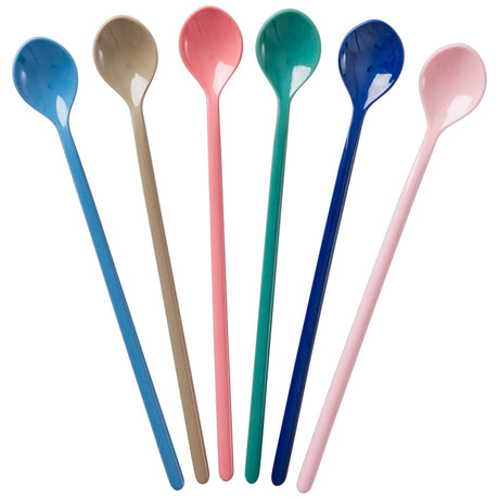 Rice   Melamine Latte Spoons A New York Minute Colors - 6 Pack