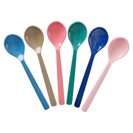 Rice   Melamine Tea Spoon A New York Minute Colors - 6 Pack