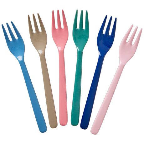 Rice   Melamine Cake Forks A New York Minute Colors - 6 Pack