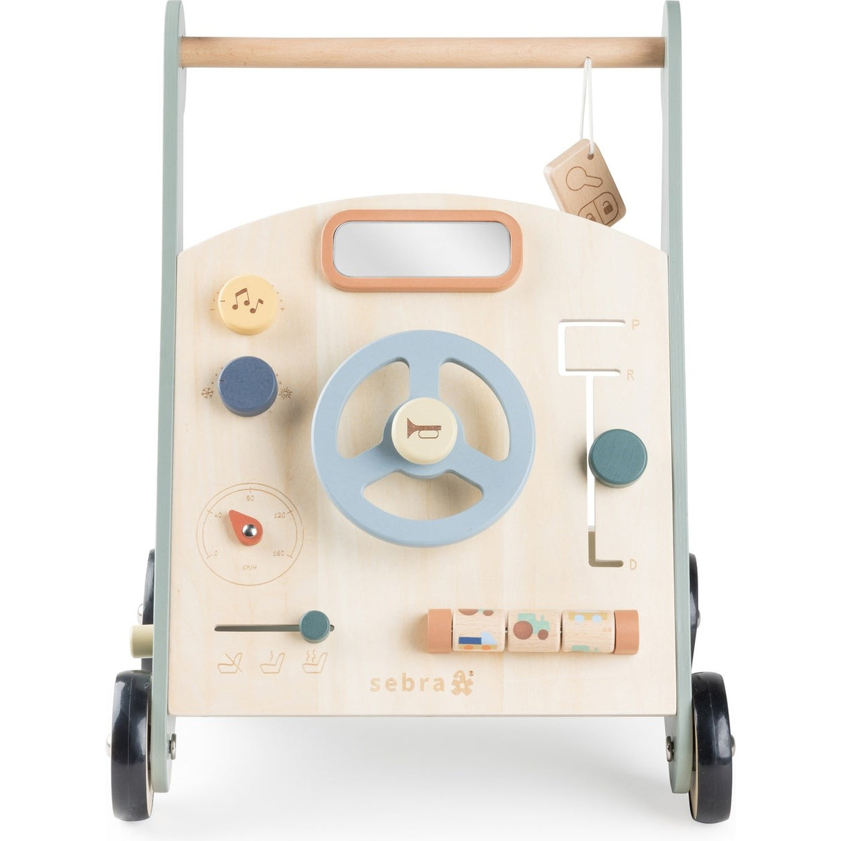 Sebra Wooden Activity Walker Bil