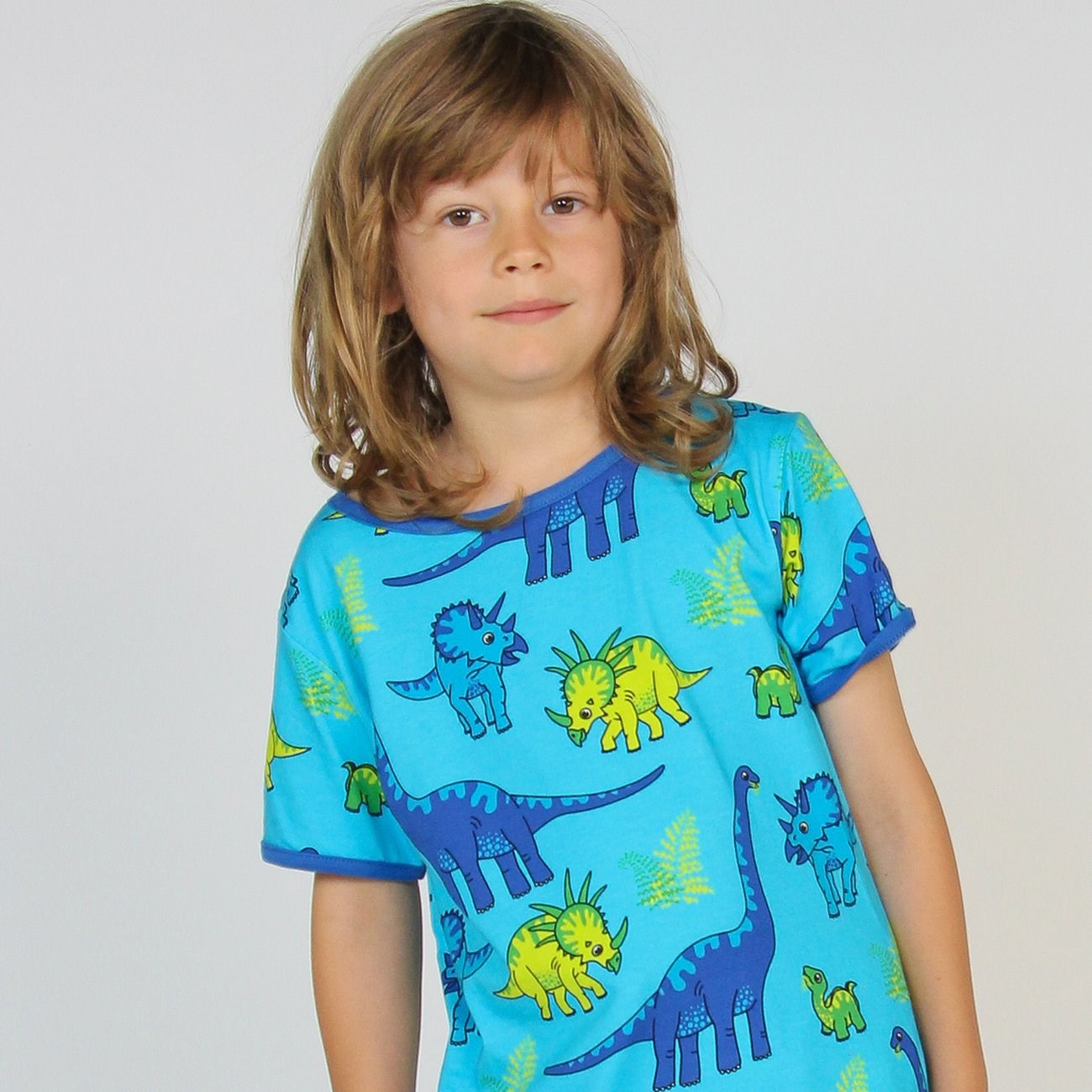 Småfolk Blue Atoll T-shirt Med Dinosaurie 2