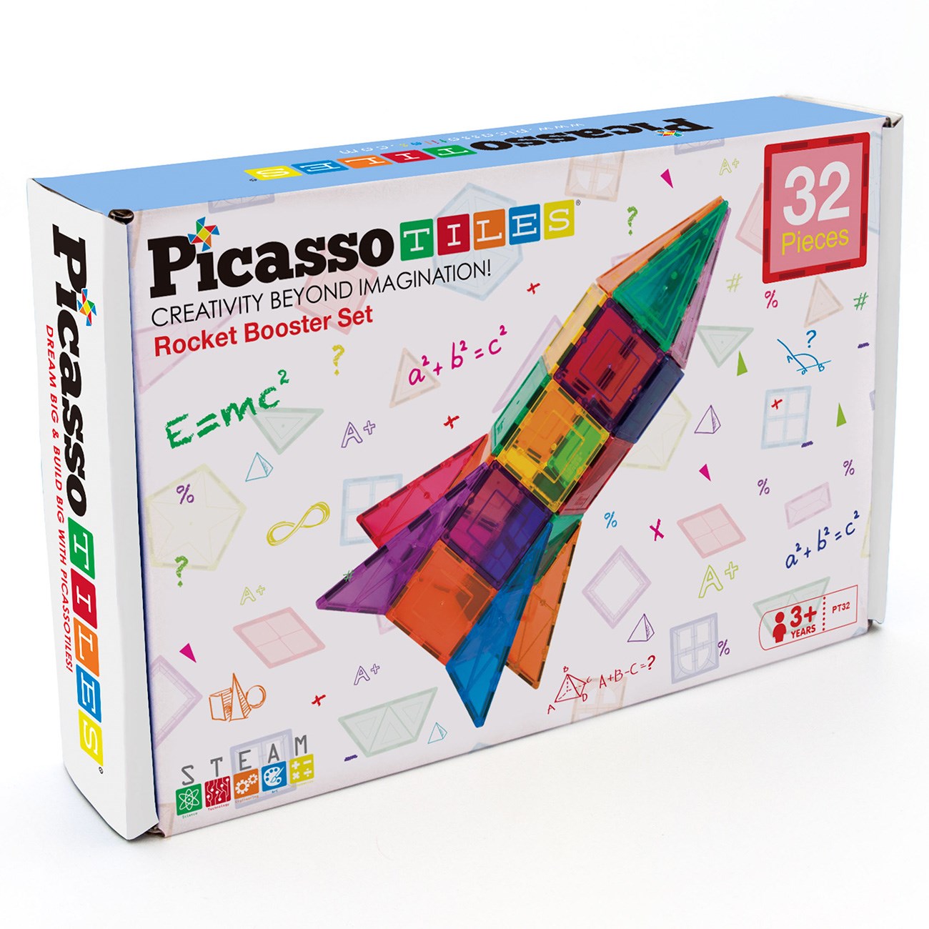 Picasso Tiles   Picasso Tiles Rocket Booster Magnetic Tiles set 32pcs
