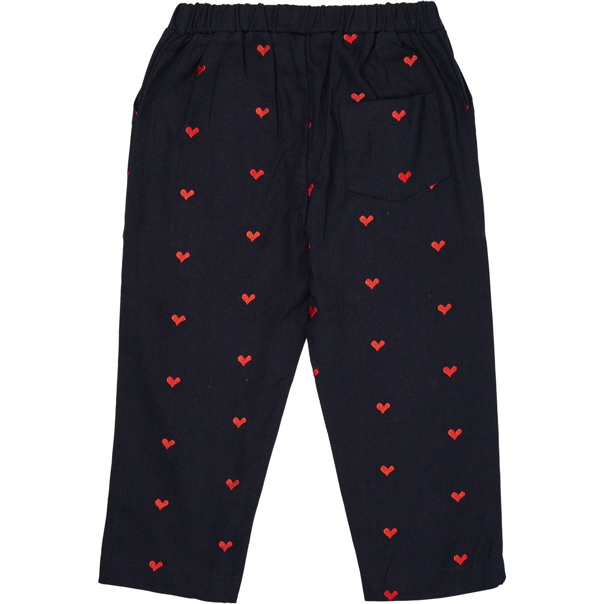 Copenhagen Colors Navy W. Red Hearts Twill Heart Byxor