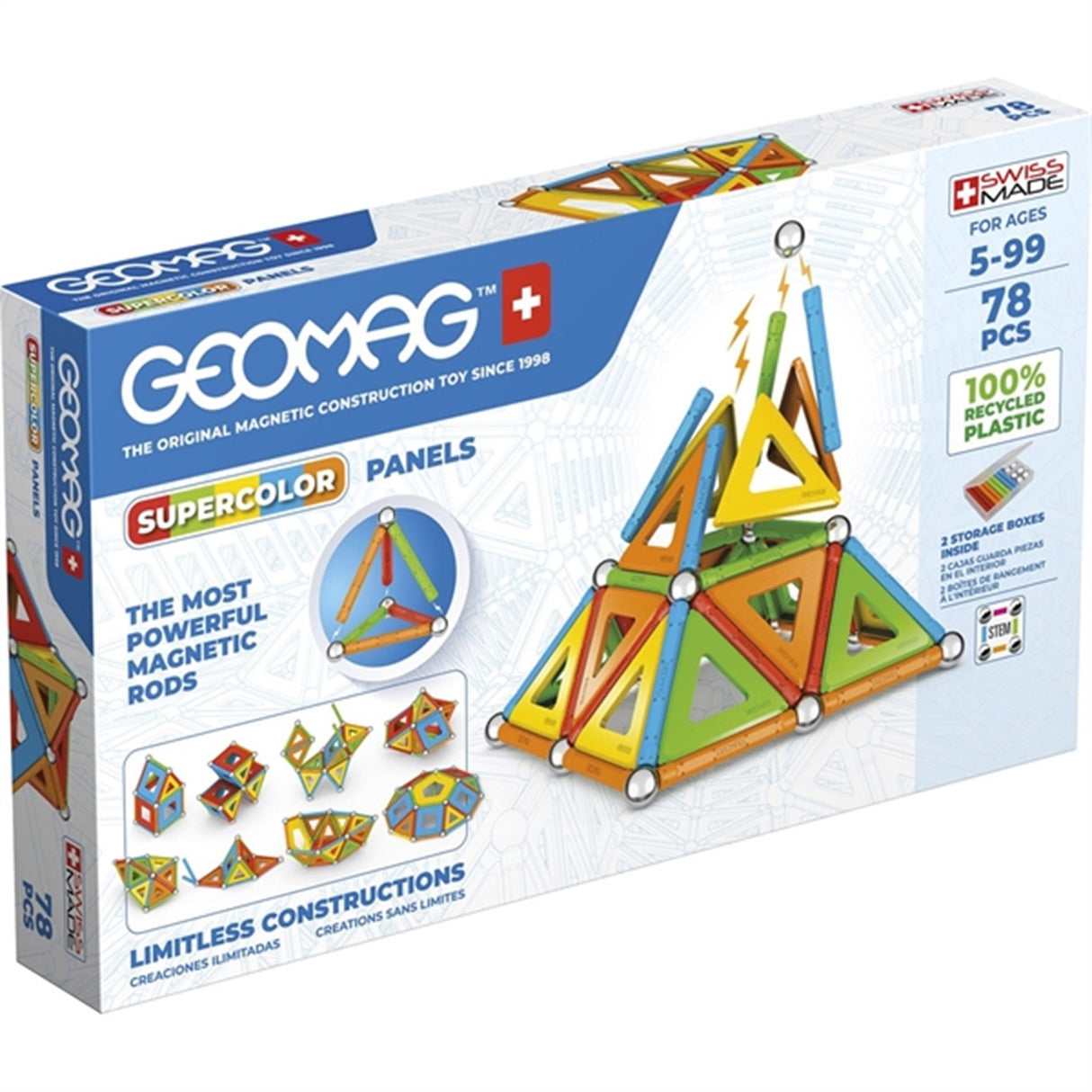 Geomag Supercolor Panels Recycled 78 pcs