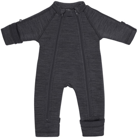 Smallstuff Ull Onesies med Dragkedja Dark Grey