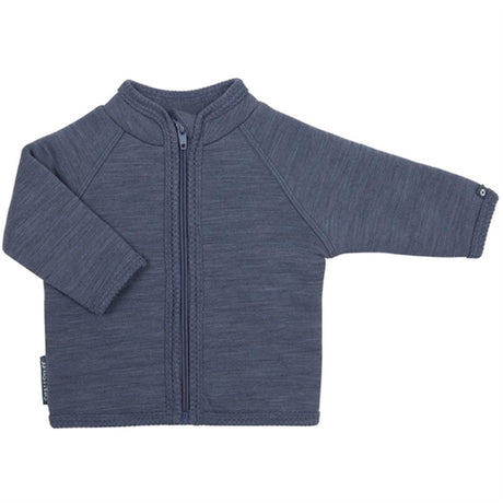 Smallstuff Ull Cardigan med Dragkedja Denim Melange