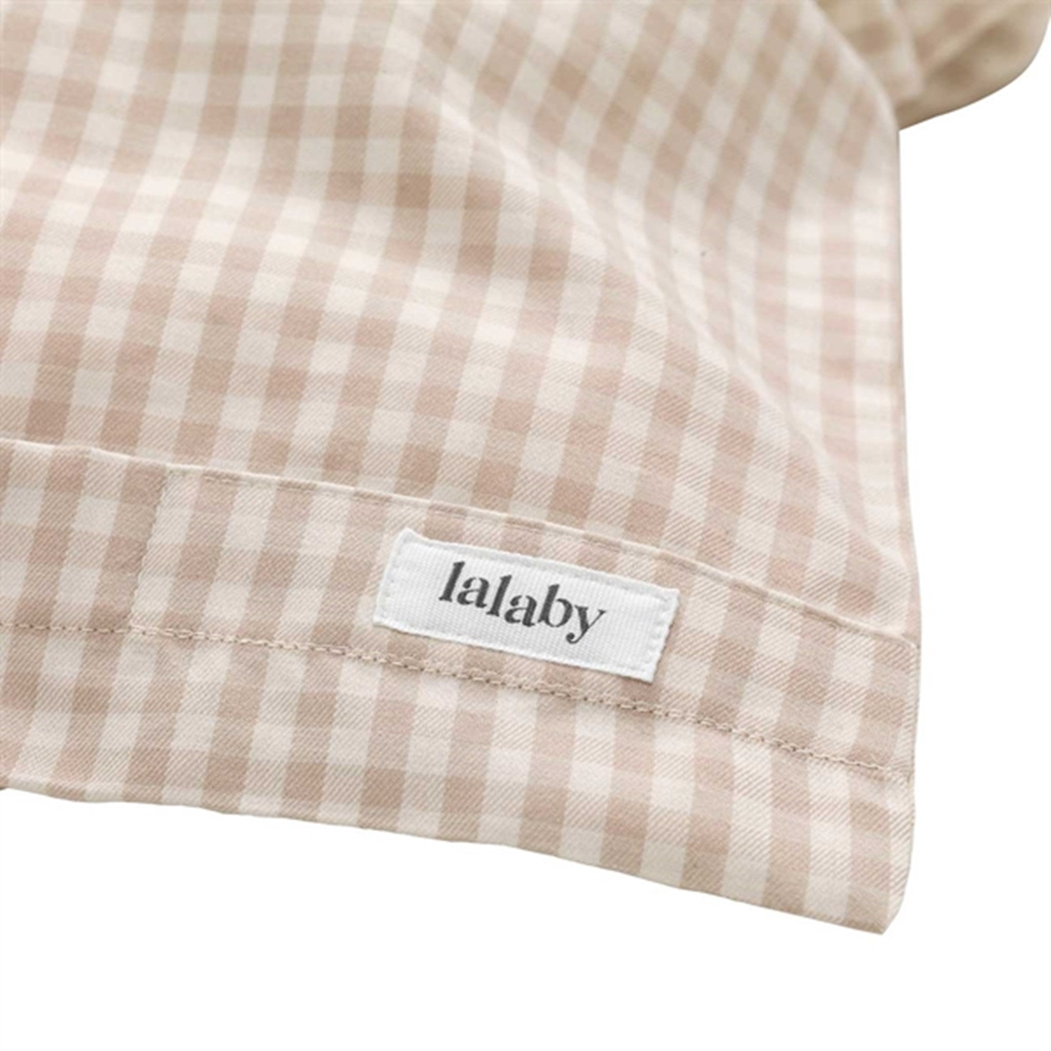 lalaby Beige Gingham Classic Påslakanset 3