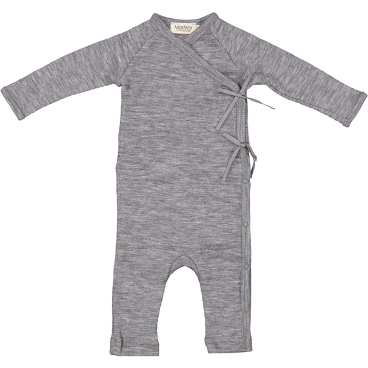 MarMar New Born Wool Rib Grey Melange Rula Onesies