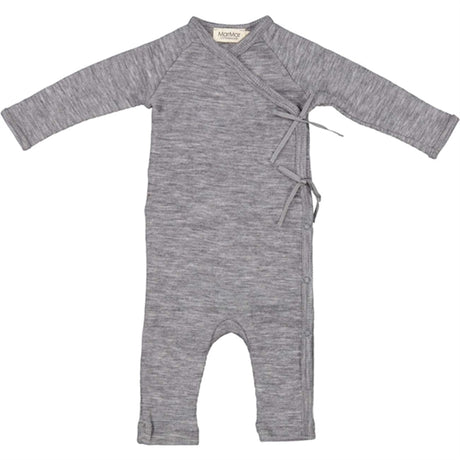 MarMar New Born Wool Rib Grey Melange Rula Onesies