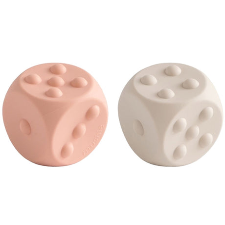 Mushie Silikone Terning 2-pack Blush/Shifting Sands