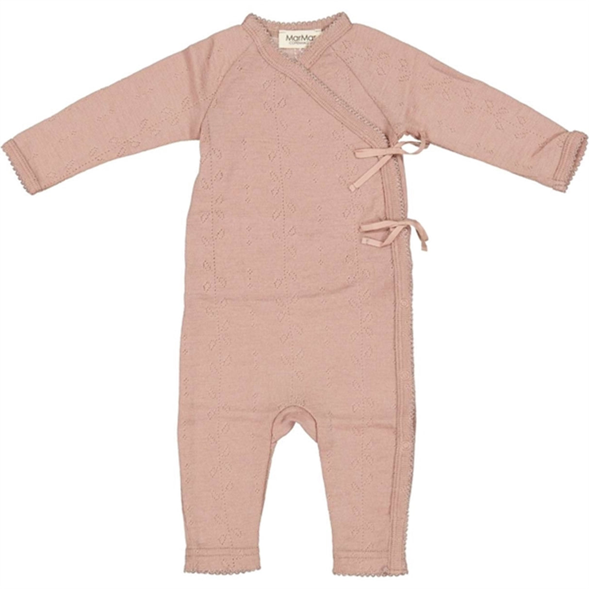 MarMar New Born Wool Pointelle Burnt Rose Rula Onesies