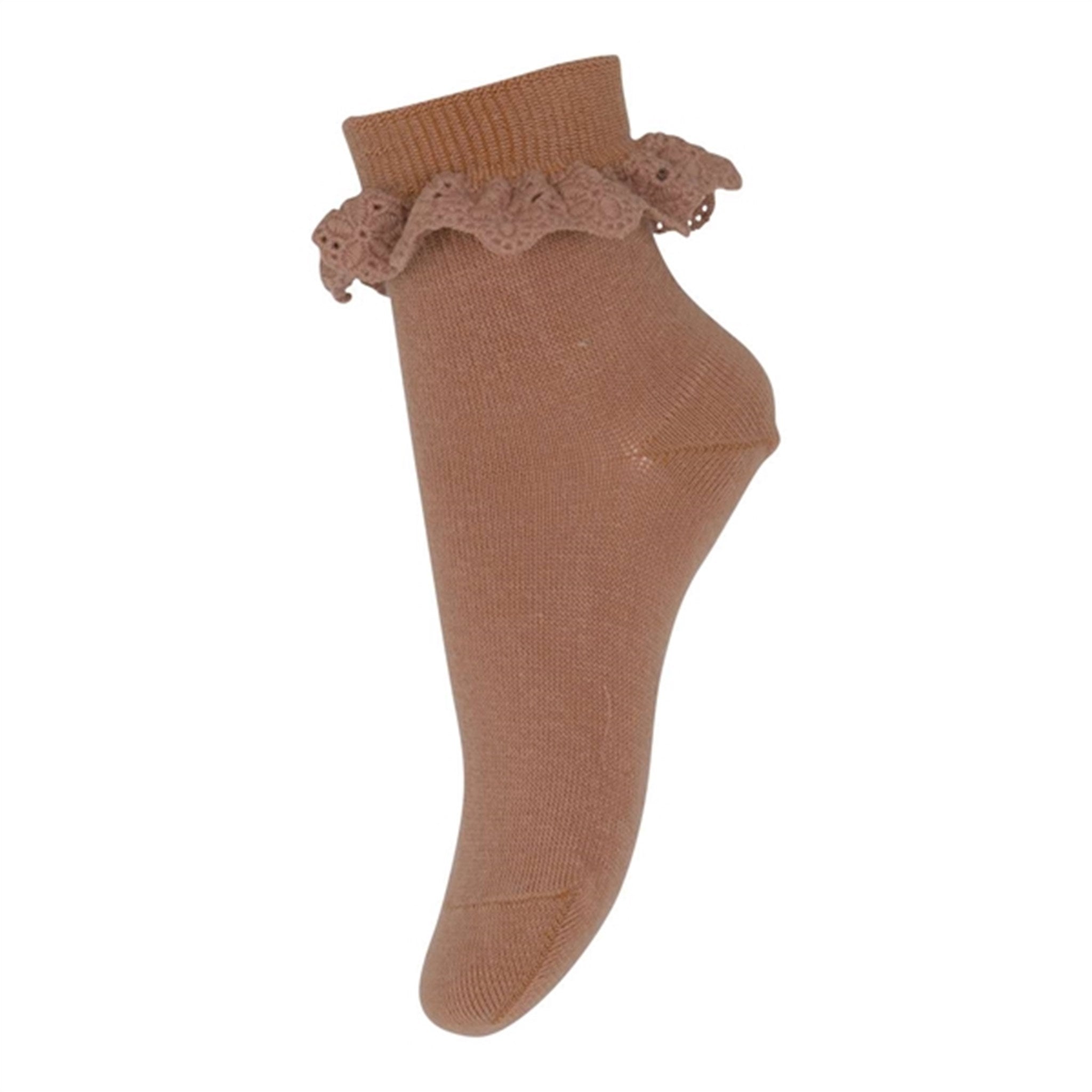 MP 527 Cotton Socks With Lace 858 Tawny Brown