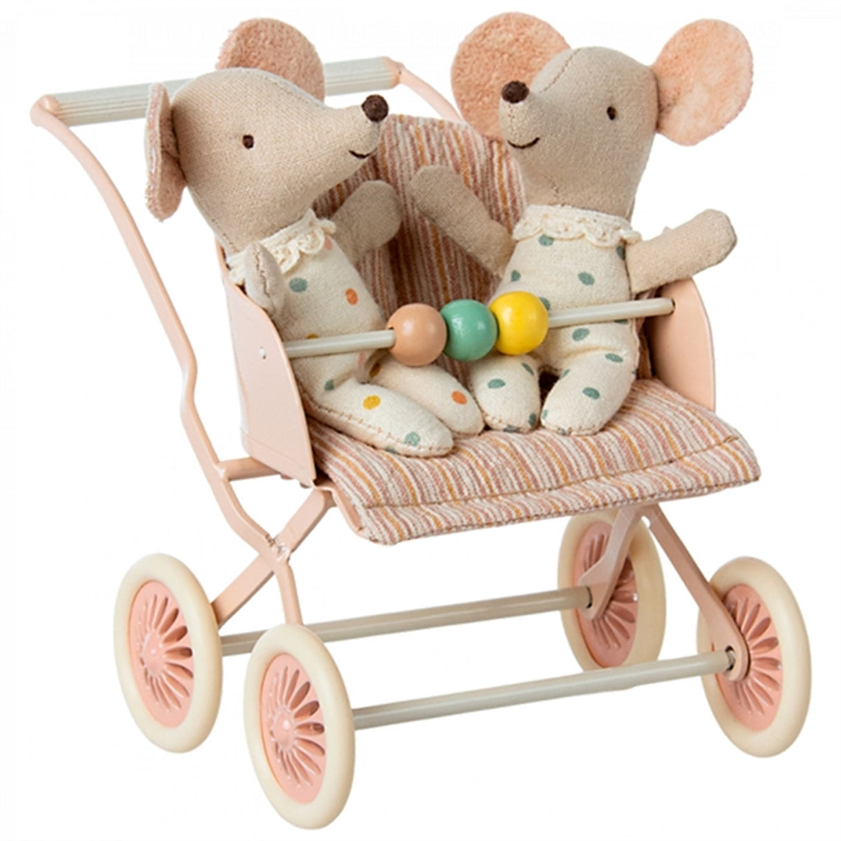 Maileg Barnvagn Baby Mouse Rosa