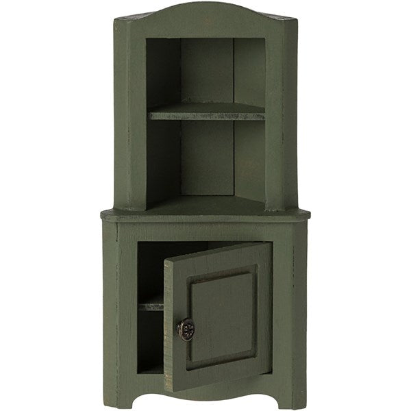 Maileg Corner Cabinet, Mouse - Dark Green 2