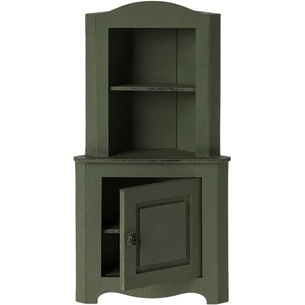 Maileg Miniature Corner Cabinet - Dark Green 2
