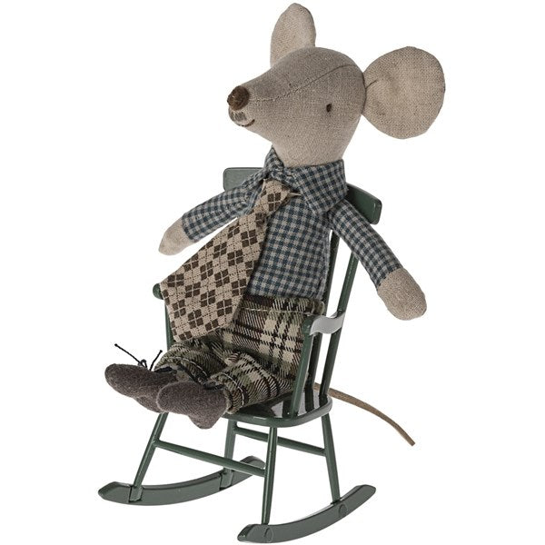 Maileg Rocking Chair, Mouse - Dark green 2
