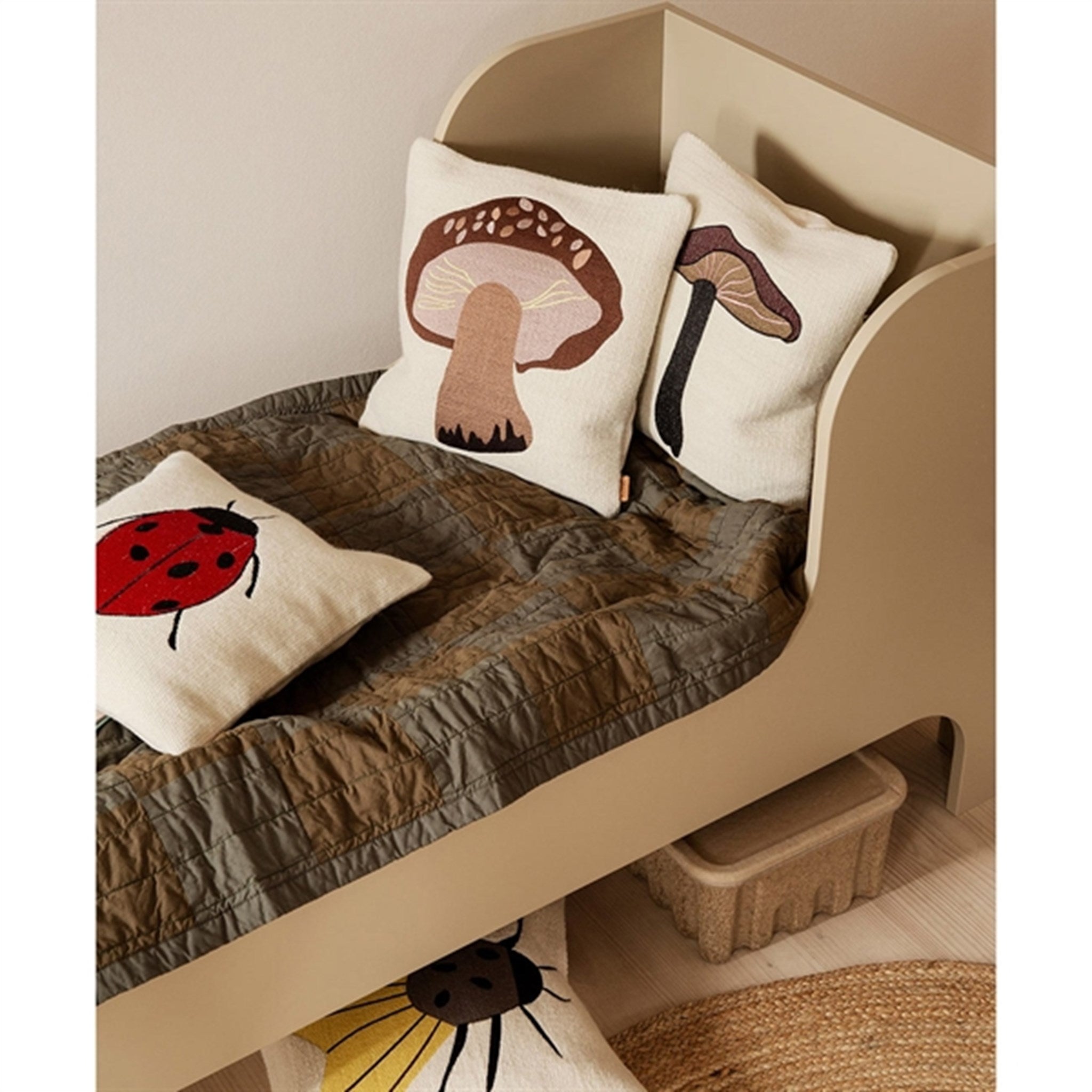 Ferm Living Forest Embroidered Pude Ladybird 2