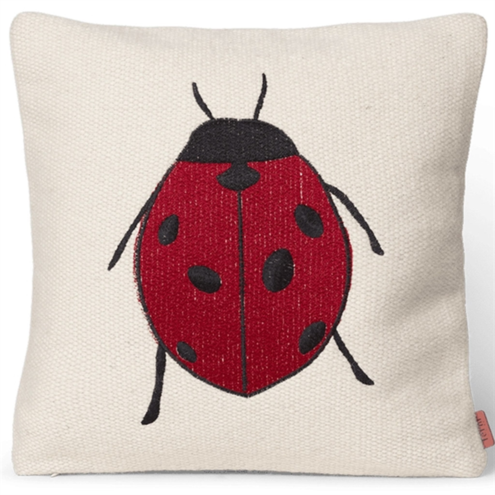 Ferm Living Forest Embroidered Pude Ladybird