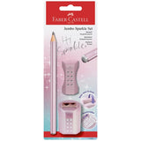 Faber-Castell Sparkle Jumbo Penna, Suddgummi, Pennvässare - Rosa