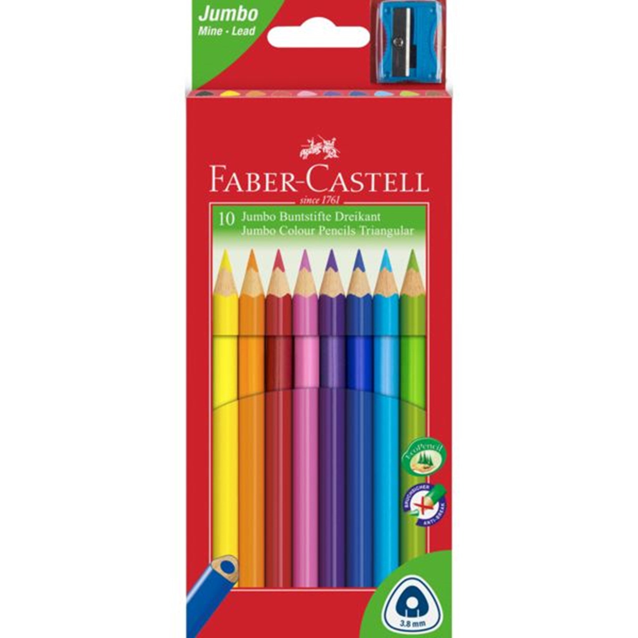 Faber Castell Jumbo 10 Thick Colour Pencils