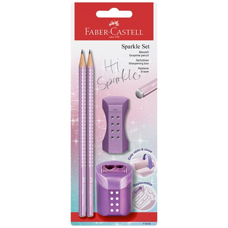 Faber-Castell Sparkle 2 Pennor, Suddgummi, Pennvässare - Lila