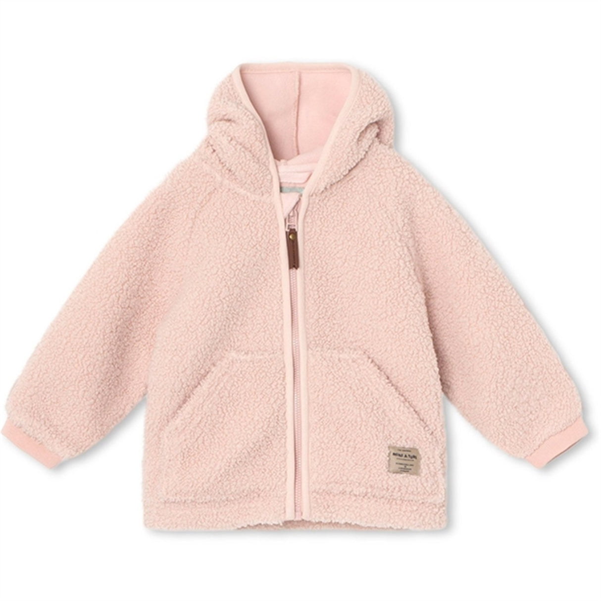 MINI A TURE Liff Teddy Fleece Jacka Rose Smoke