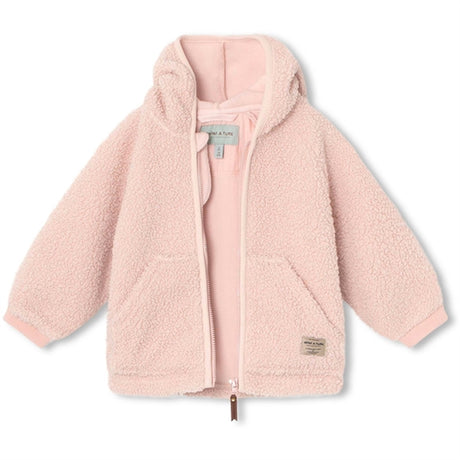 MINI A TURE Liff Teddy Fleece Jacka Rose Smoke 2