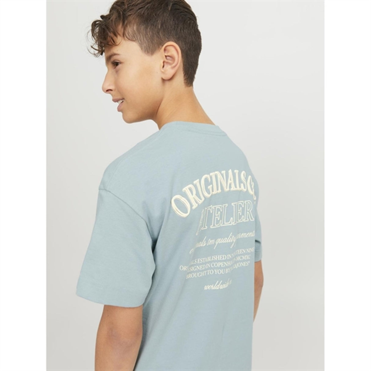 Jack & Jones Junior Gray Mist Jorsantorini Back T-Shirt 3