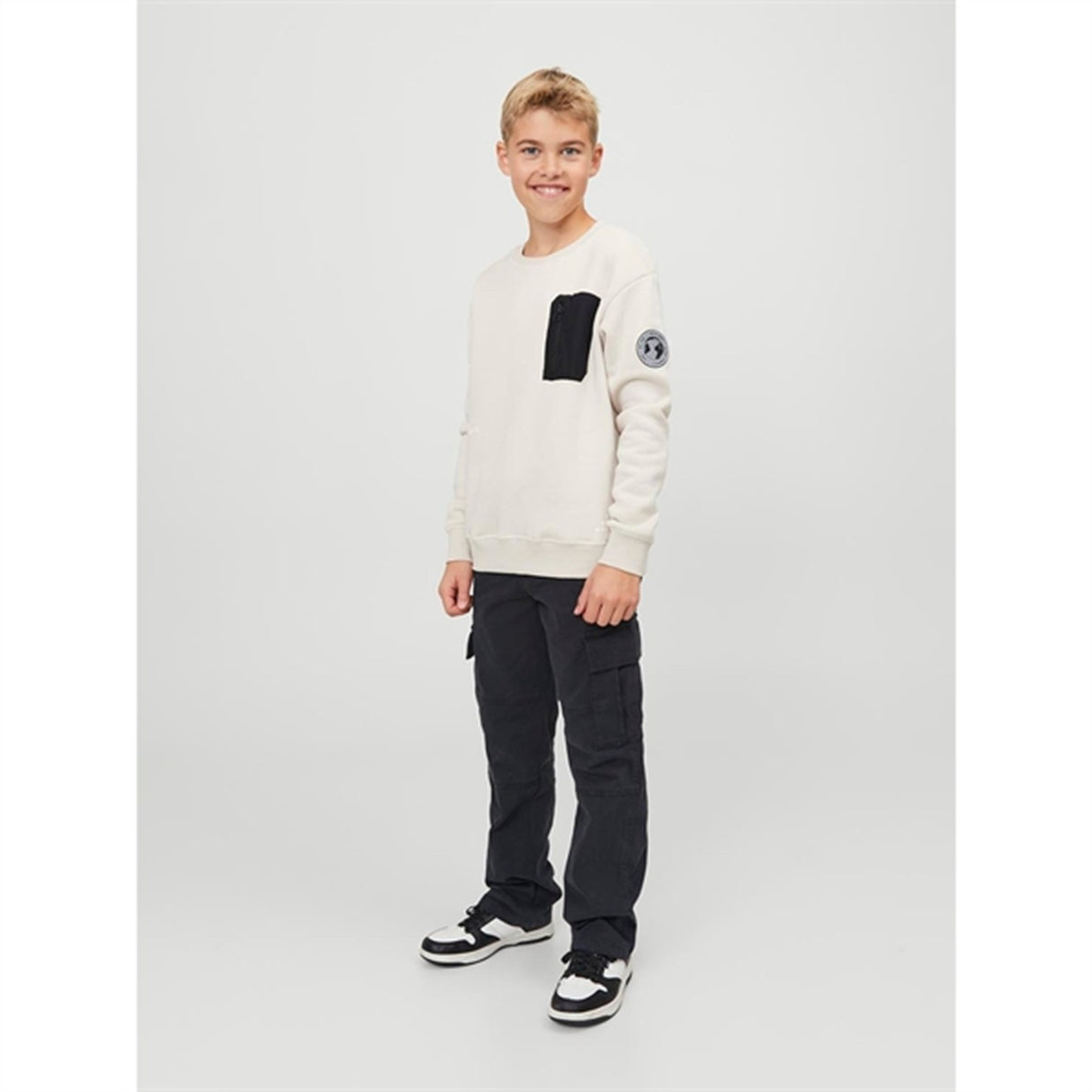 Jack & Jones Junior Black Kane Harlow Cargo Byxor Noos