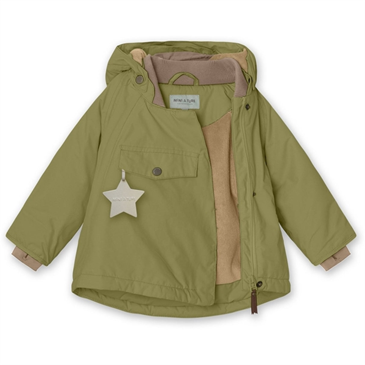 MINI A TURE Wang Fleece Vinterjacka Mosstone 5