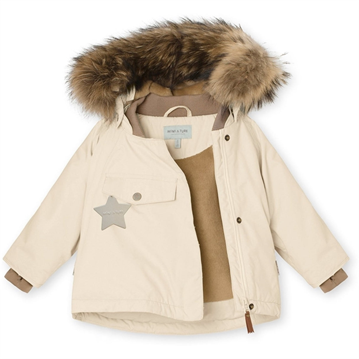 MINI A TURE Wang Fleece Fur Vinterjacka Angora Cream 3