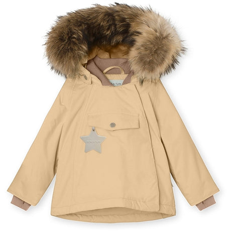 MINI A TURE Wang Fleece Fur Vinterjacka Semolina Sand