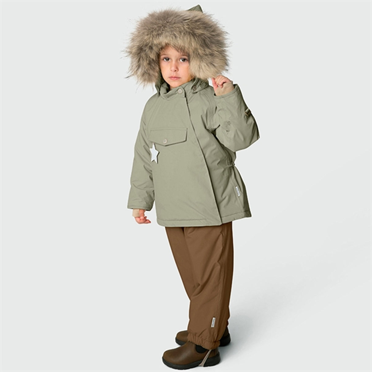 MINI A TURE Wang Fleece Fur Vinterjacka Vert 5