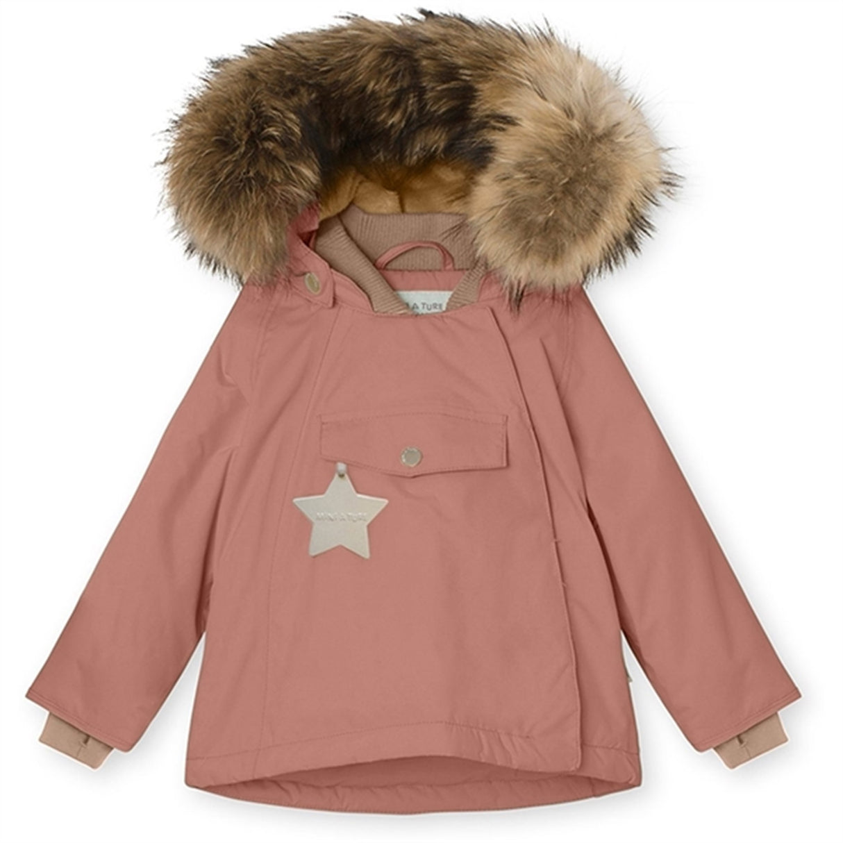 MINI A TURE Wang Fleece Fur Vinterjacka Wood Rose