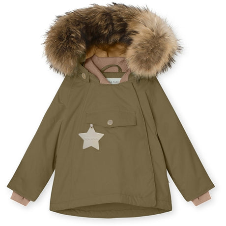 MINI A TURE Wang Fleece Fur Vinterjacka Capers Green