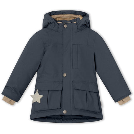 MINI A TURE Kastorio Fleece Vinterjacka Blue Nights